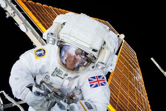 Tim Peake on a spacewalk.