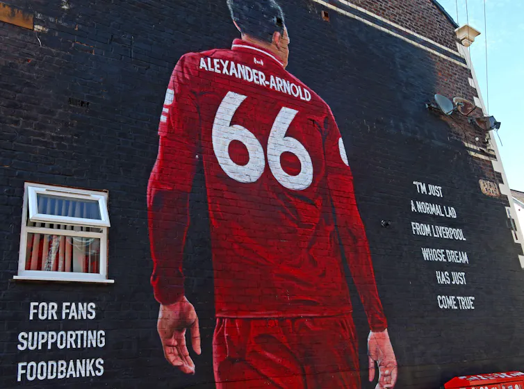 A mural of Liverpool FC player.