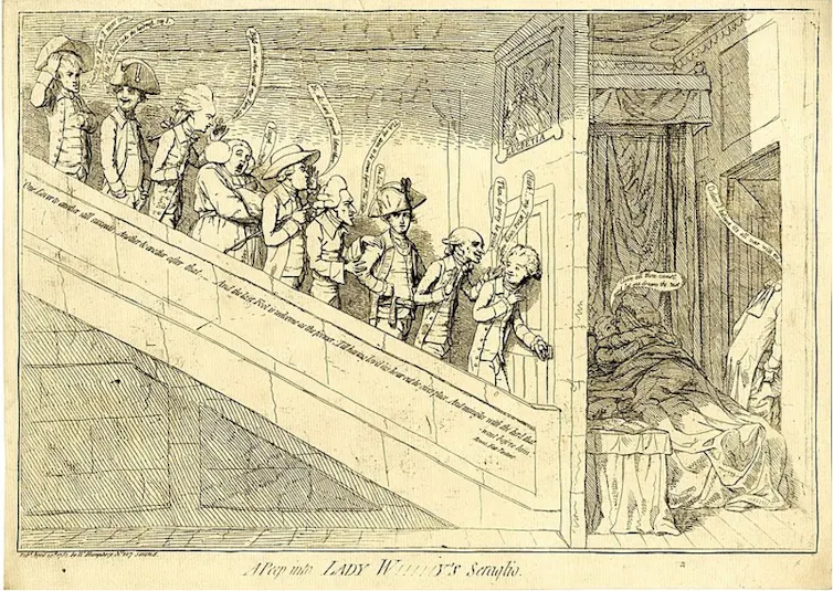 Cartoon mocking Lady W's supposed many lovers