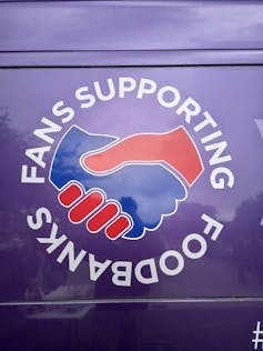 A logo for Fans Supporting Foodbanks.
