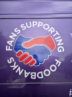 A logo for Fans Supporting Foodbanks.