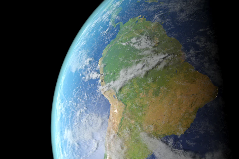 South America from space