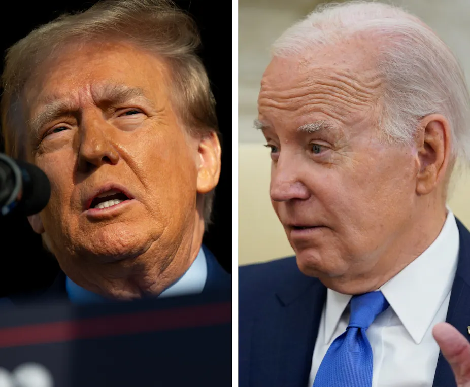 Close-ups of two men's faces.