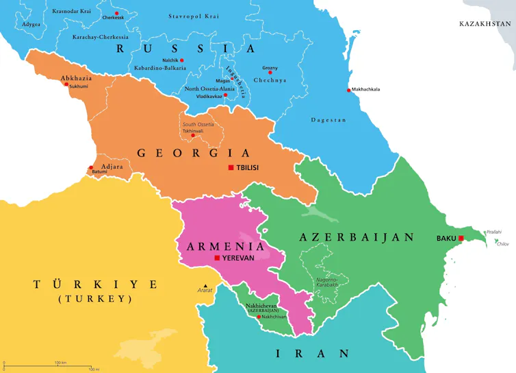 Locator map of Dagestan
