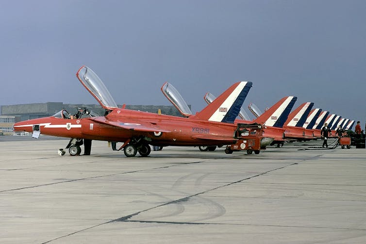 Red Arrow planes.