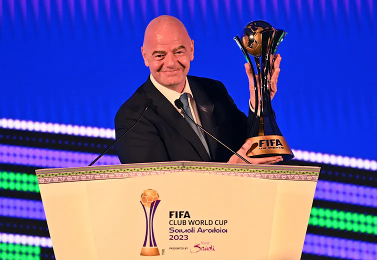 Gianni Infantino at the draw for the FIFA Club World Cup Saudi Arabia 2023.