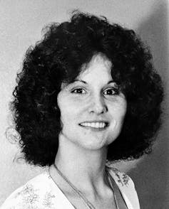 A head shot of a woman, Linda Lovelace.