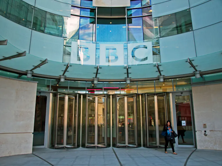 An image of the front of BBC Broadcasting House in London.