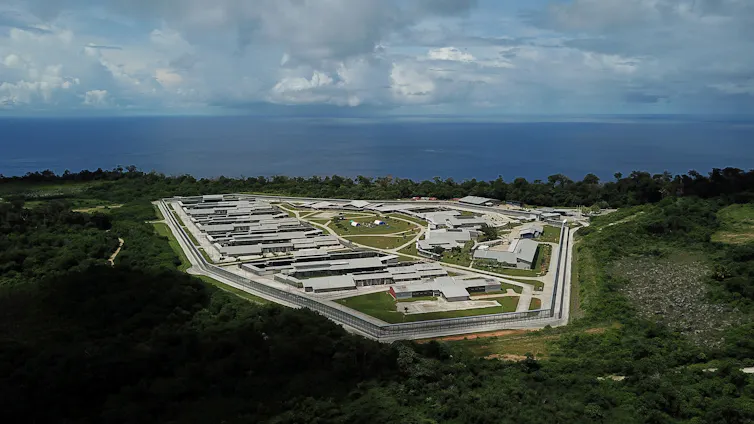Drone view of Christmas Island Immigration Detention Centre.