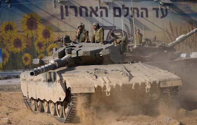IDF forces at a marshalling point on the border with Gaza