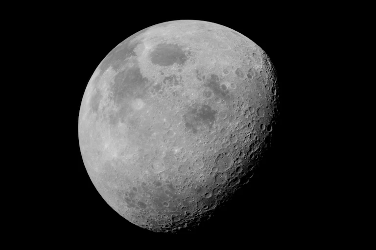 The gibbous Moon as viewed from the Apollo 12 mission.