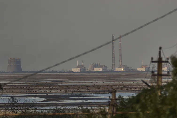 empty reservoir in Ukraine after dam breach