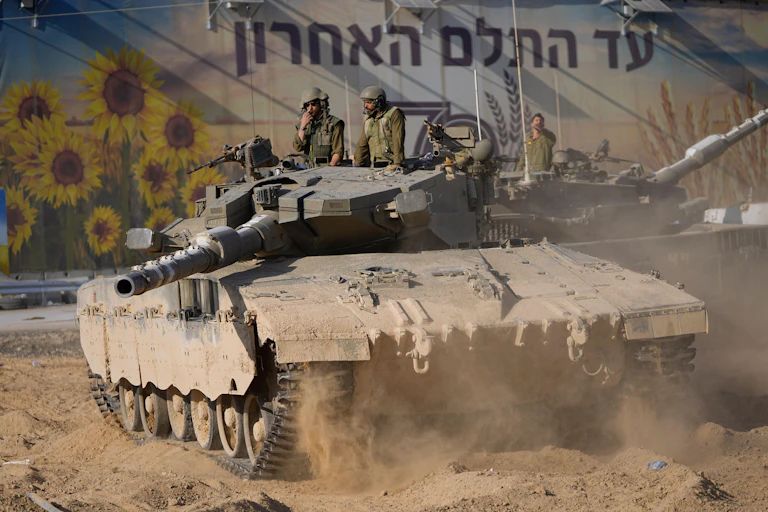 IDF forces at a marshalling point on the border with Gaza