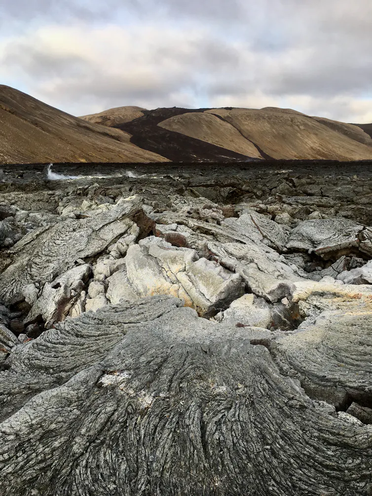 An expanse of solidified lava.