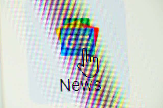 Google News icon on screen