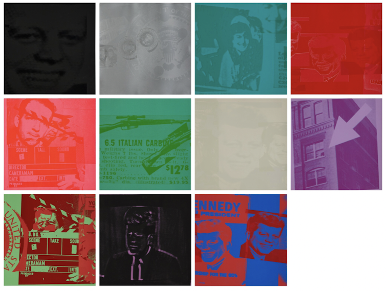 Series of colourful negative prints by Warhol