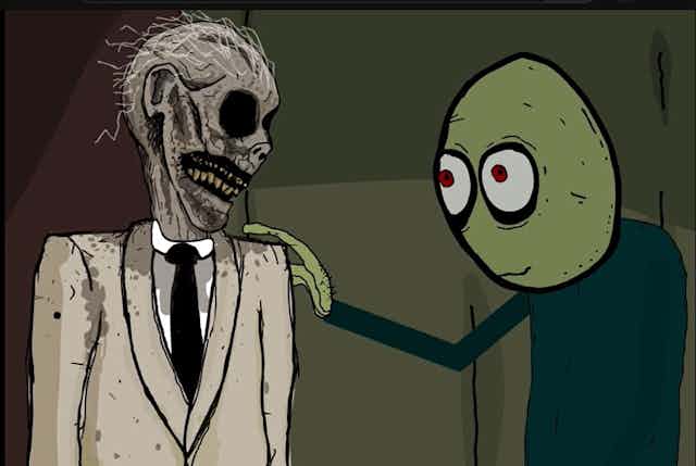 Cartoon corpse and salad fingers