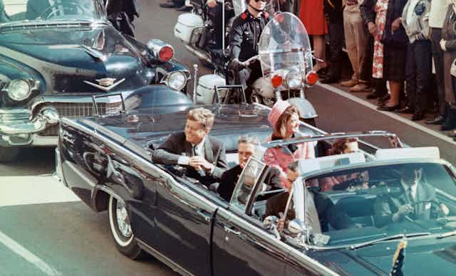 President JFK and his wife, Jackie in the motorcade in Texas in the 1960s