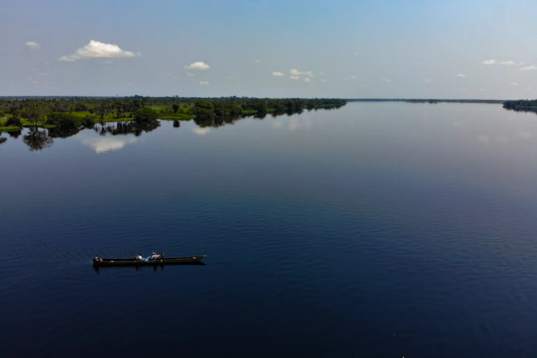 Canoe on a river