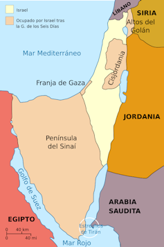 Israel y los territorios ocupados tras la Guerra de los Seis Días.