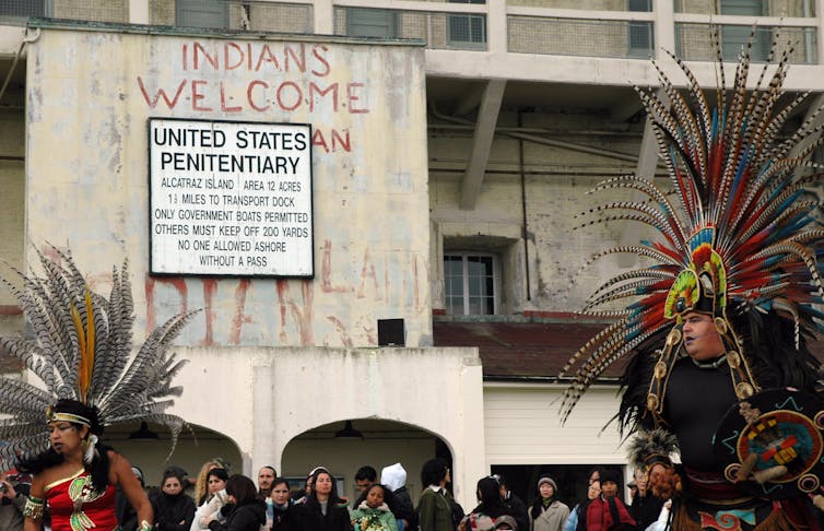 Unthanksgiving day celebration by native peoples on Alcetraz