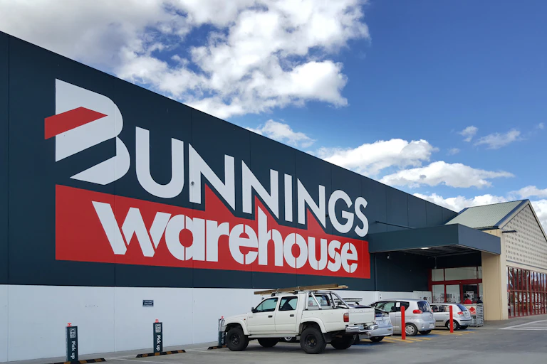 The outside of a Bunnings Warehouse.