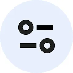 A symbol of a circle next to a straight line over a straight line and a circle.