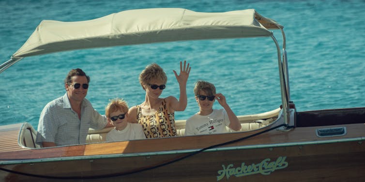 The family in a boat