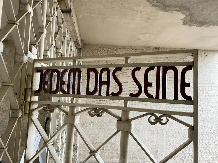 The entrance gates to Buchenwald concentration camp.