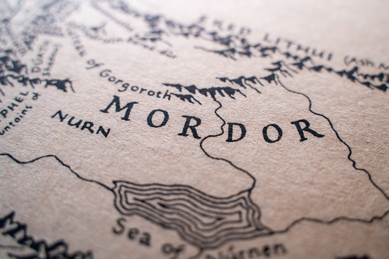 Region of Mordor on the map of Middle-earth.