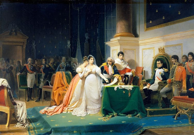 Πίνακας που δείχνει το διαζύγιο της Josephine από τον Ναπολέοντα.