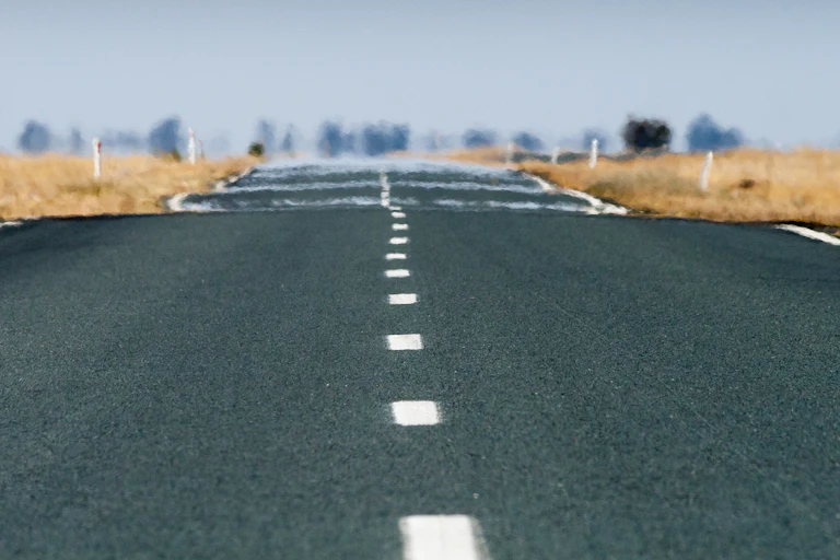 heat shimmer on road