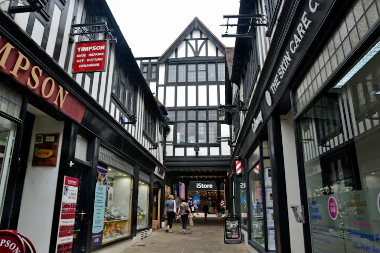 Old buildings in a Suffolk town centre.
