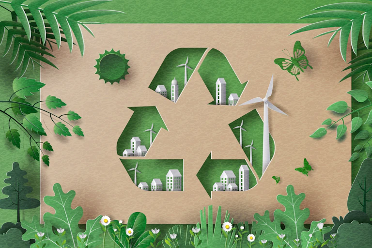 Symboles de recyclage et de protection de l'environnement
