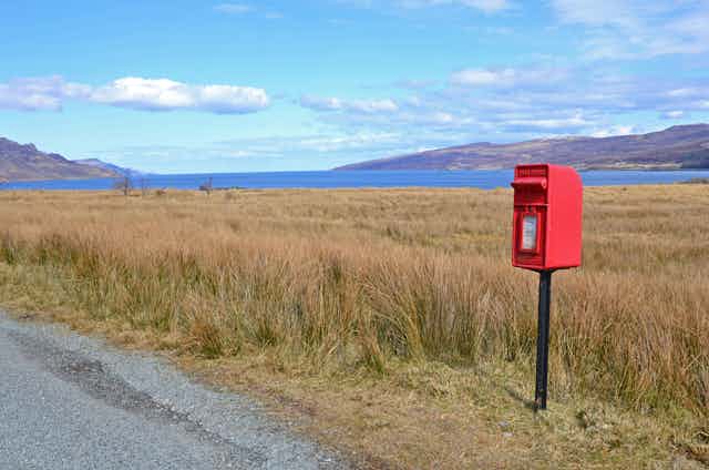Letter box in rural location.