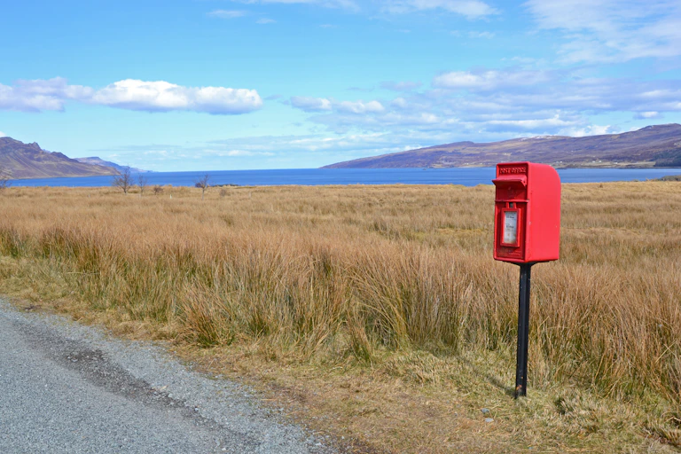 Letter box in rural location.