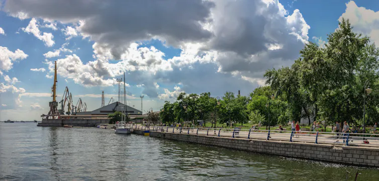 A riverside landscape in Kherson, taken before the war started.