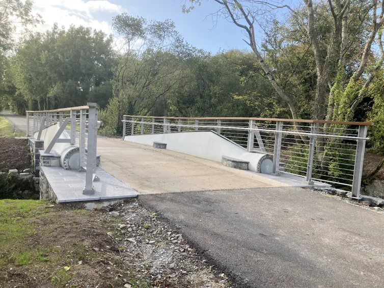 Bridge near Cork reinforced by old wind turbine blades