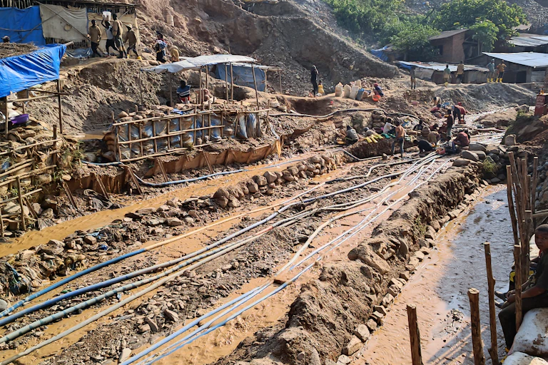 Pipes running through a mine