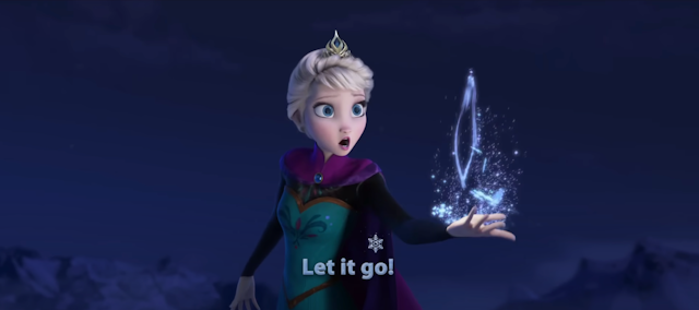 Elsa singing Let It Go from the Frozen sing-a-long