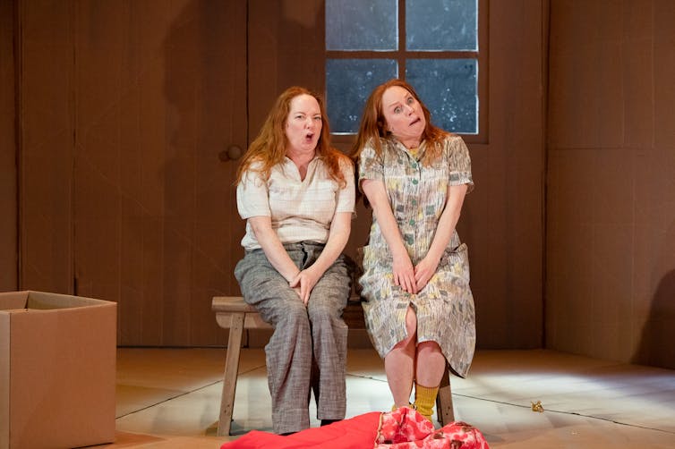 Two sisters on stage