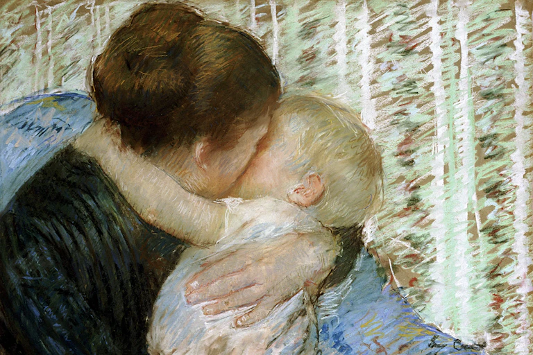 painting of a mother and baby.