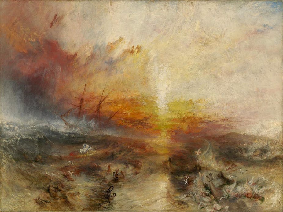 A painting of a slave ship by William Turner.