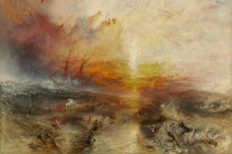 A painting of a slave ship by William Turner.