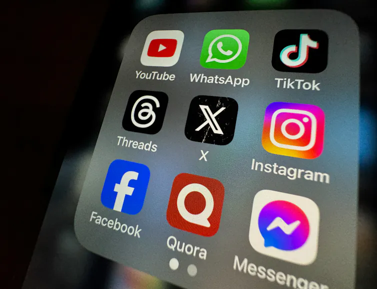 social media apps on a screen