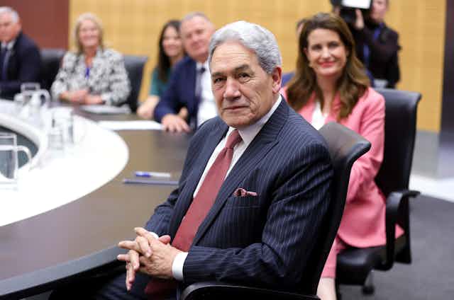Winston Peters at cabinet table