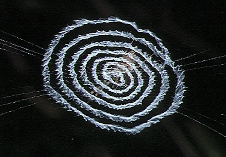 Espiral de seda branca.