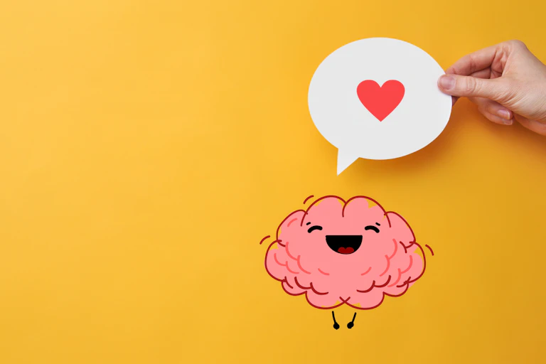 Illustration d'un cerveau et d'un coeur.