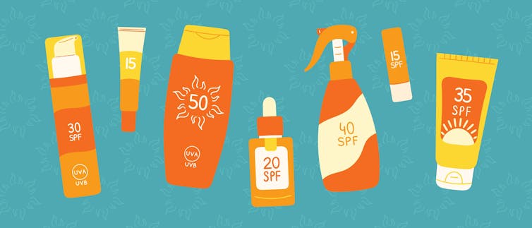 Sunscreen products with various SPF labels