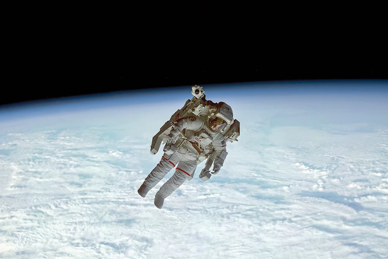 Astronaut floating in space
